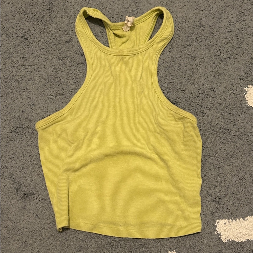 LULULEMON 4 lime green/yellow Ribbed Tank Top
